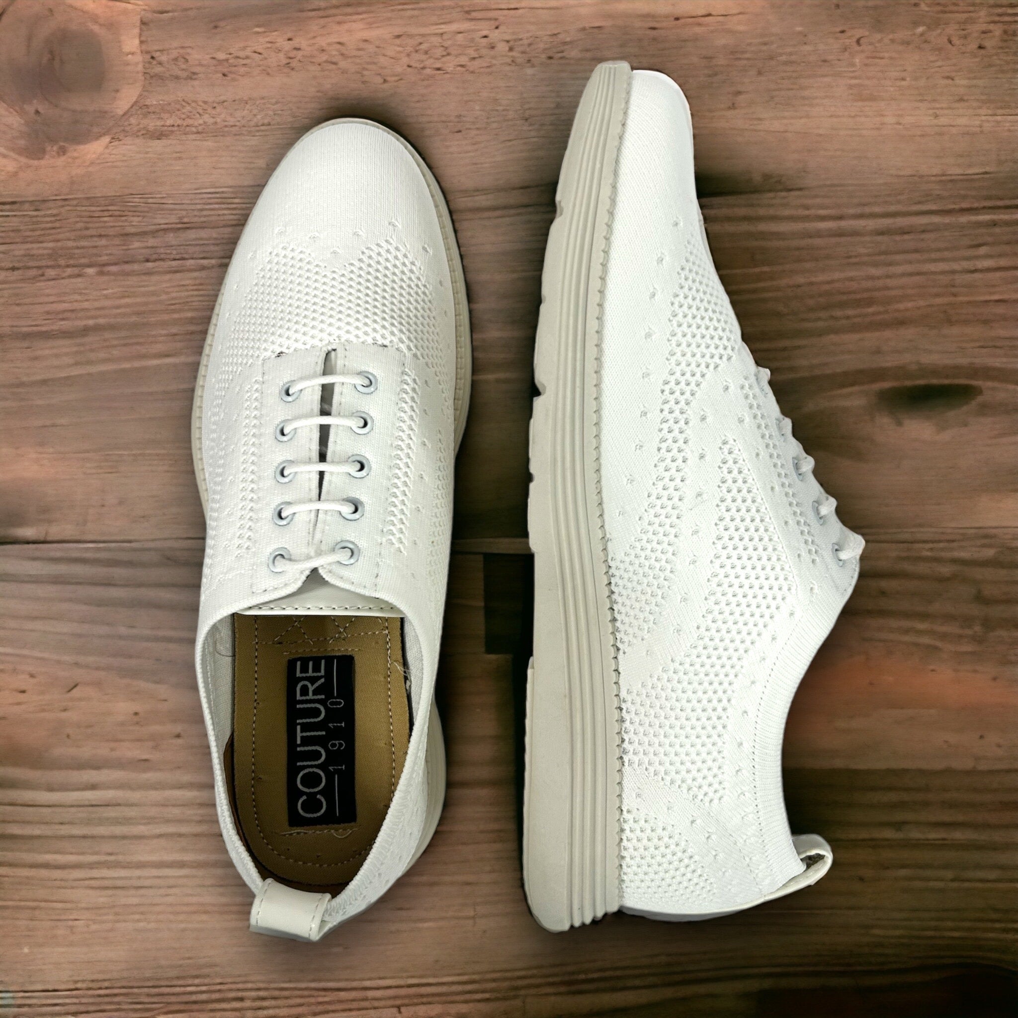 Couture 1910 White Laced Slip-On Sneaker - Lightweight Men's Shoe