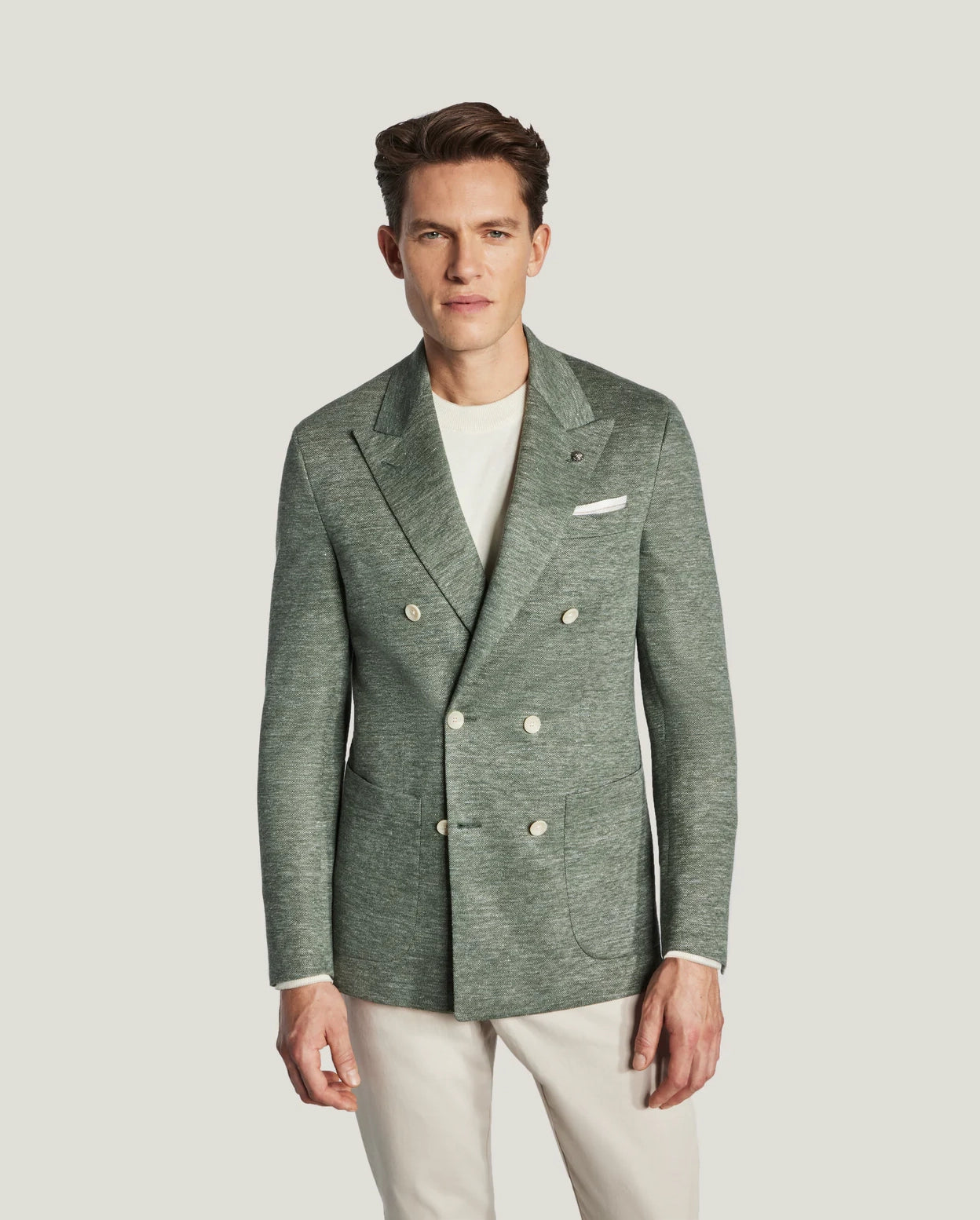 Jack Victor Hall Sage Knit Blazer - Loro Piana Linen Wool Silk