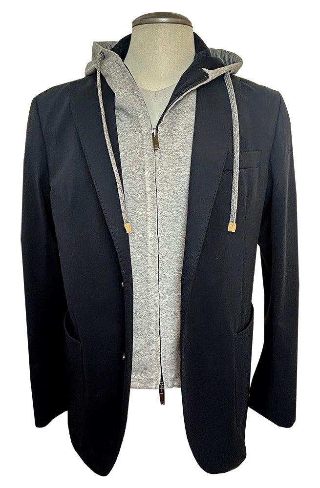 OLLIVER GREY TRAVEL JACKET WITH HOOD- JAMES BLACK