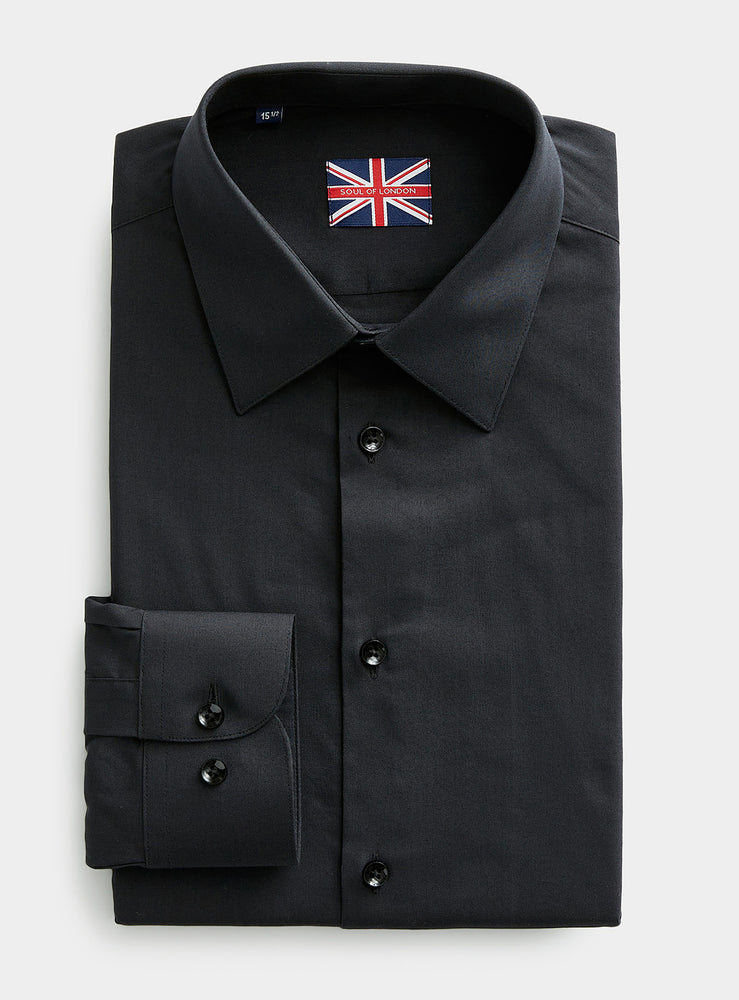 SOUL OF LONDON DRESS SHIRT- BLACK