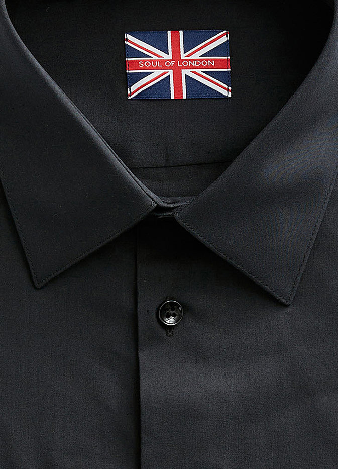 SOUL OF LONDON DRESS SHIRT- BLACK