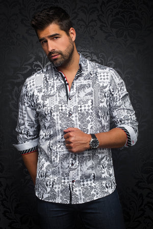 AU NOIR SHIRT- BORNEO WHITE/BLACK