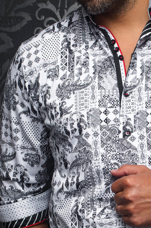 AU NOIR SHIRT- BORNEO WHITE/BLACK