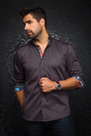 AU NOIR SHIRT- BRADFORD BLACK/RED