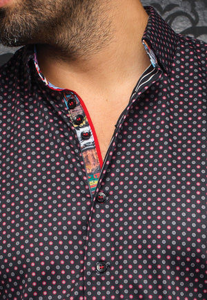 AU NOIR SHIRT- BRADFORD BLACK/RED