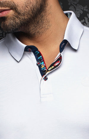 AU NOIR POLO SHIRT- EAGLE WHITE