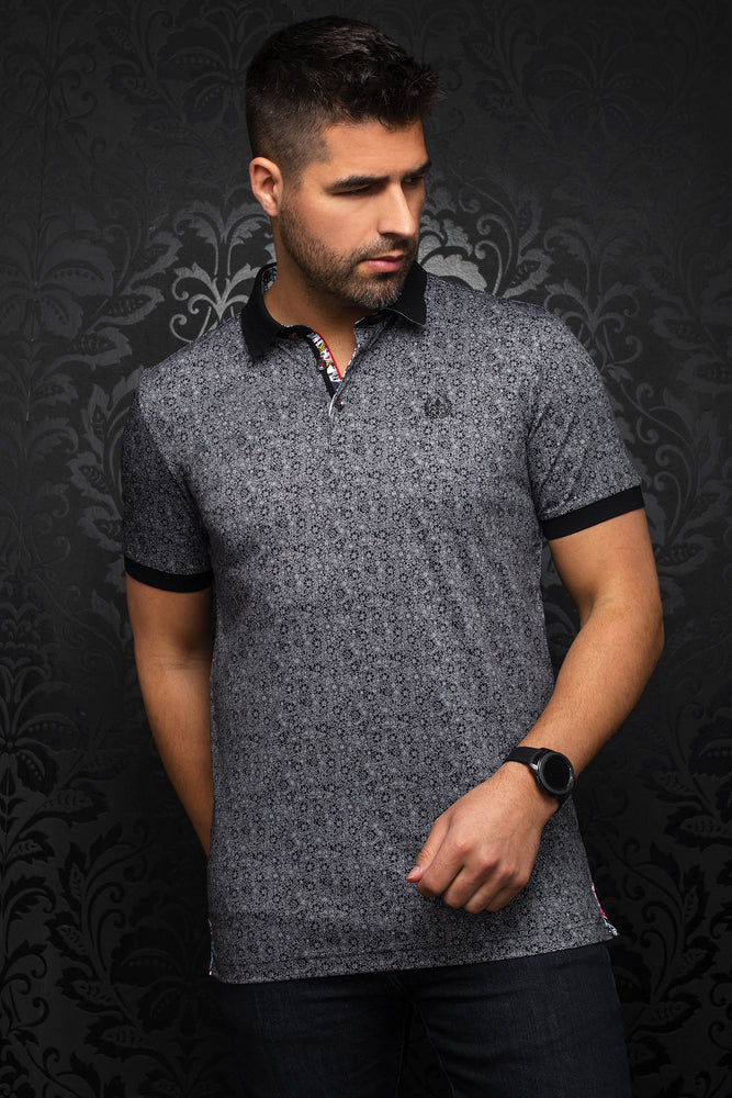 AU NOIR POLO SHIRT- SEGUIN BLACK/WHITE