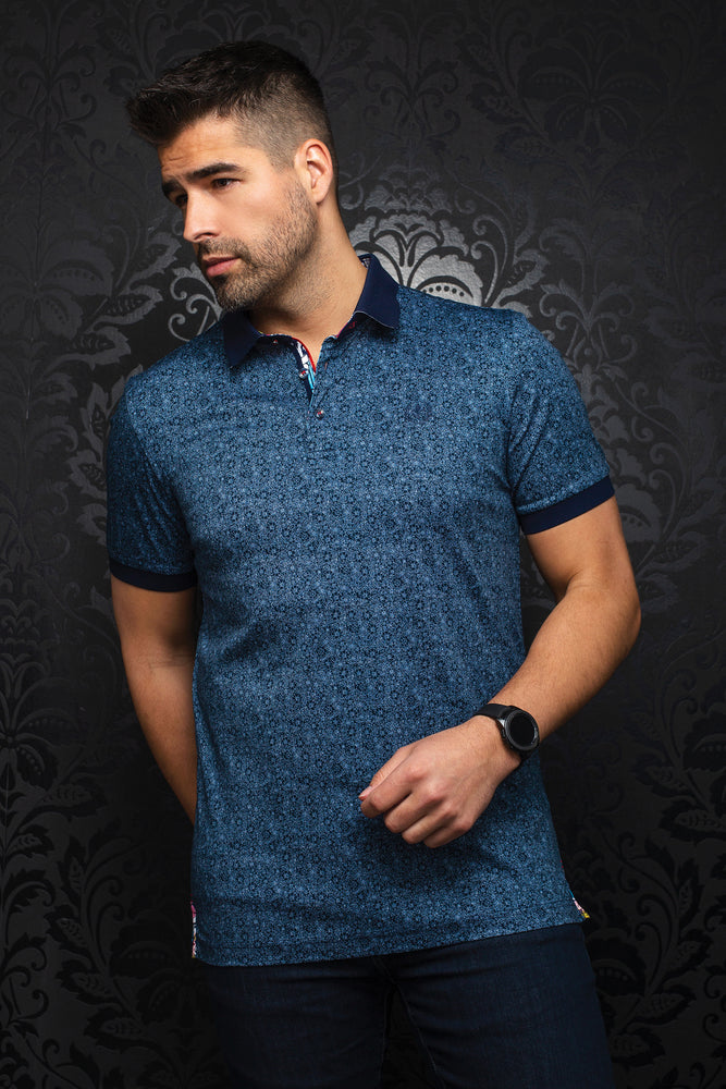 AU NOIR POLO SHIRT- SEGUIN NAVY/WHITE