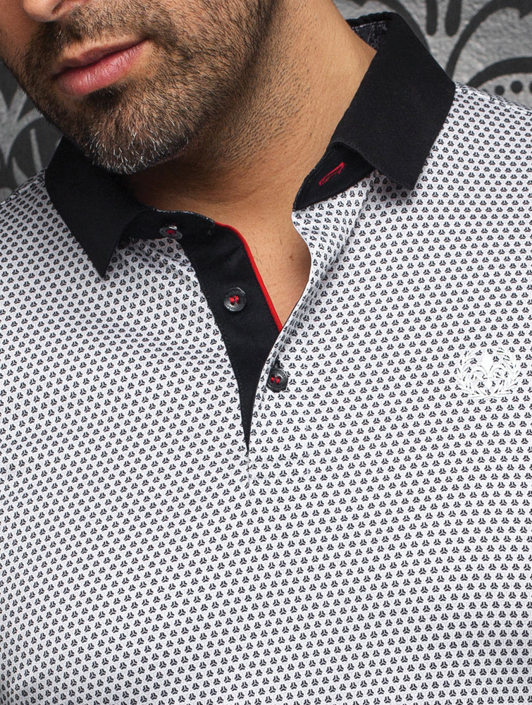 AU NOIR POLO SHIRT- SYROS WHITE/BLACK