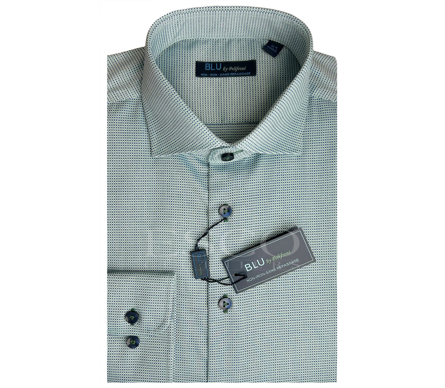 BLU - GREEN Pattern Dress Shirt 17 1/2 / LNG BLU - GREEN Pattern Dress Shirt 17 1/2 / LNG