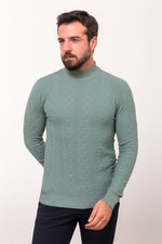 MCR MEN'S MOCK NECK SWEATER- GREEN