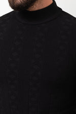 MCR MEN'S MOCK NECK SWEATER- BLACK