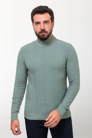 MCR MEN'S MOCK NECK SWEATER- GREEN