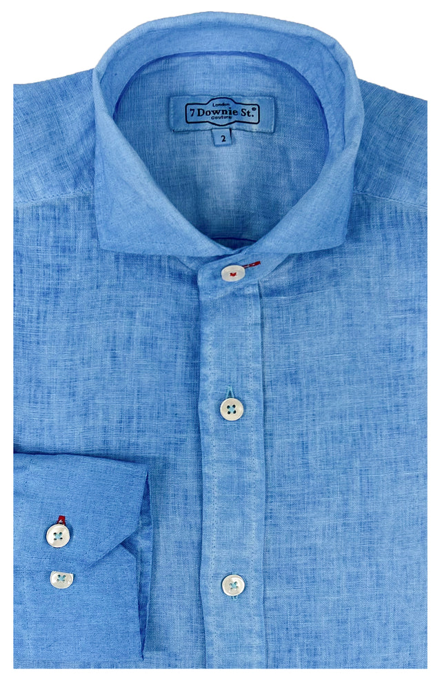 7 DOWNIE ST. SPORT SHIRT- LINEN ROYAL