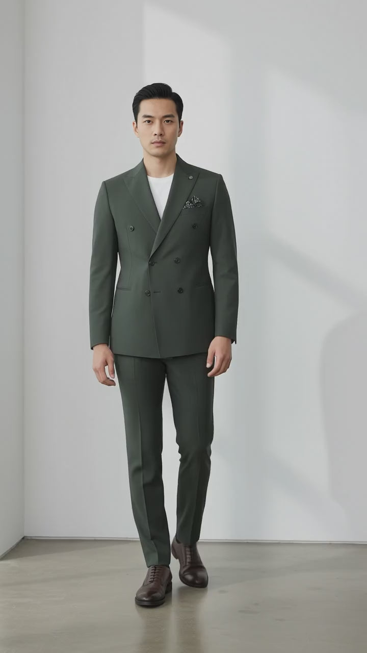 Delmont 2-Piece Suit- Double Breasted GREEN