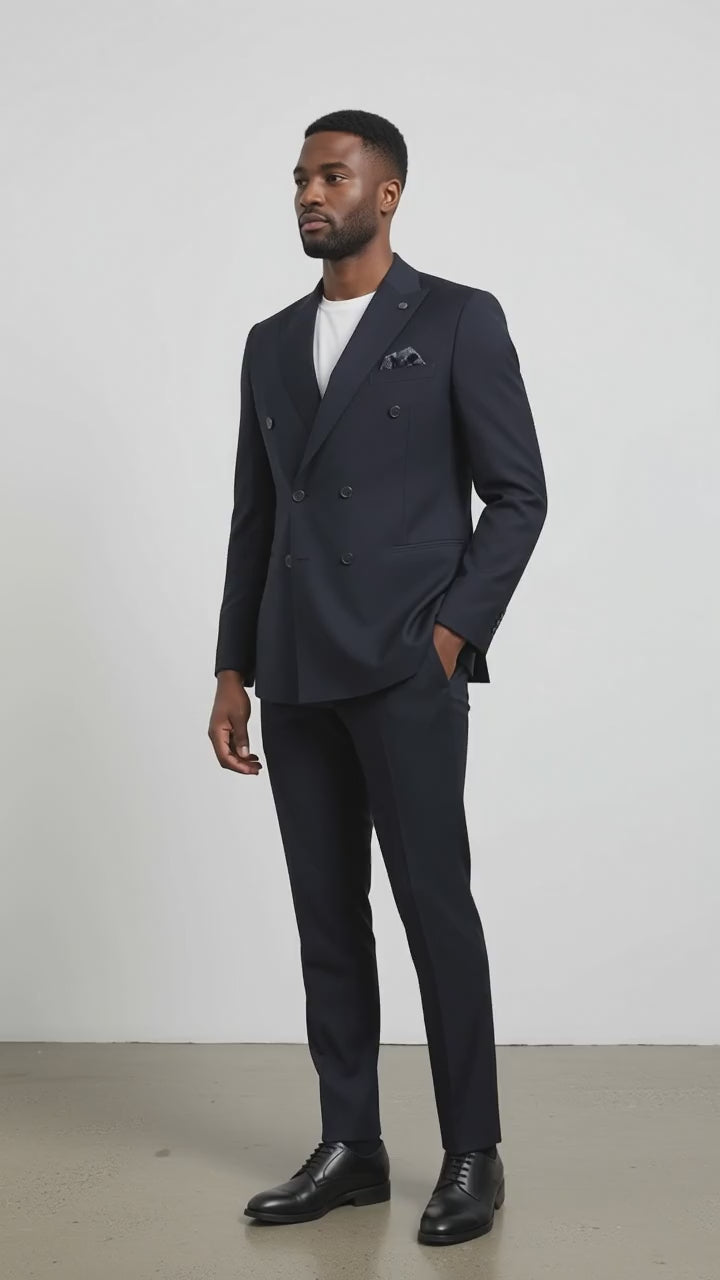 Delmont 2-Piece Suit- Double Breasted DARK NAVY