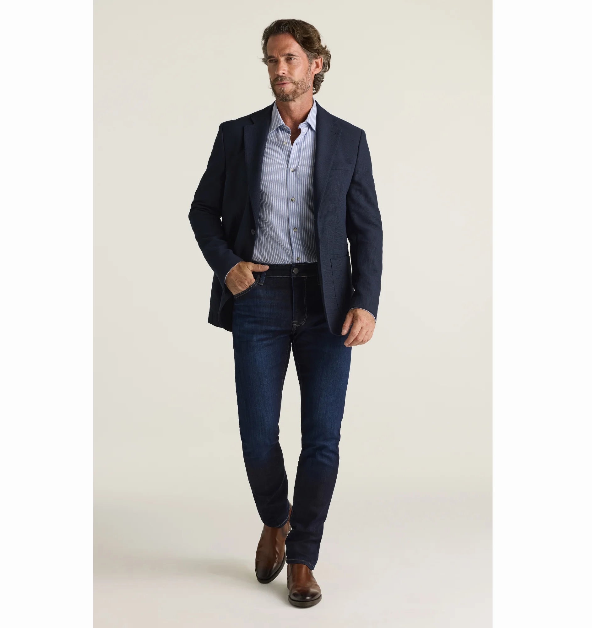 34 Heritage Cool Fit Rinse Brushed Urban Denim | ESCO Clothiers – ESCO ...