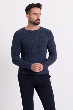 MCR MEN'S CREW NECK SWEATER- INDIGO