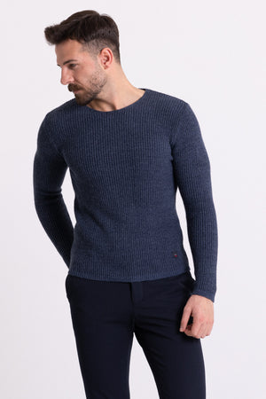 MCR MEN'S CREW NECK SWEATER- INDIGO