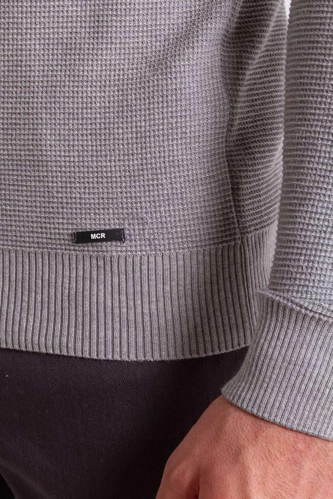 MCR MEN'S MOCK NECK SWEATER- LIGHT GREY