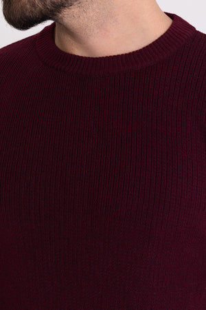 MCR MEN'S CREW NECK SWEATER- CLARET RED