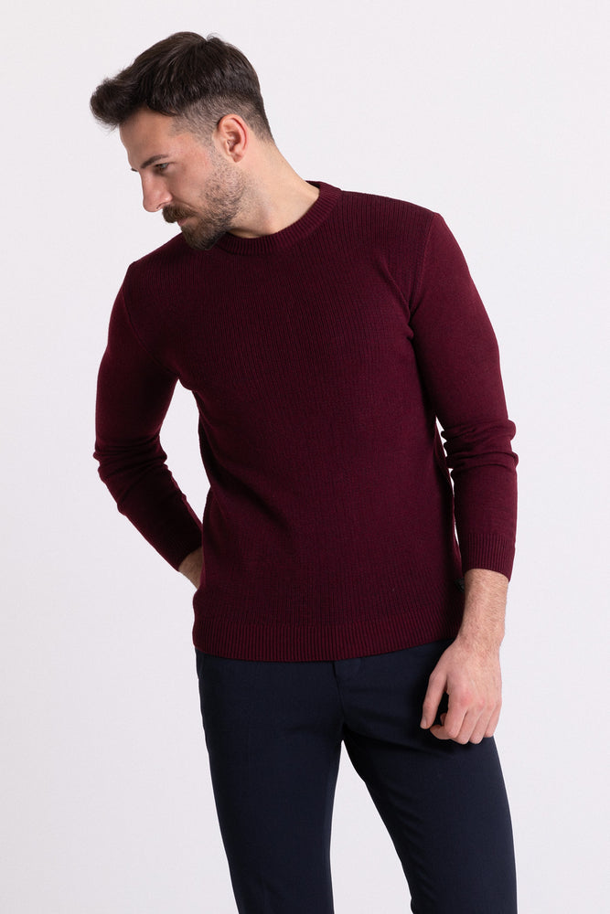 MCR MEN'S CREW NECK SWEATER- CLARET RED