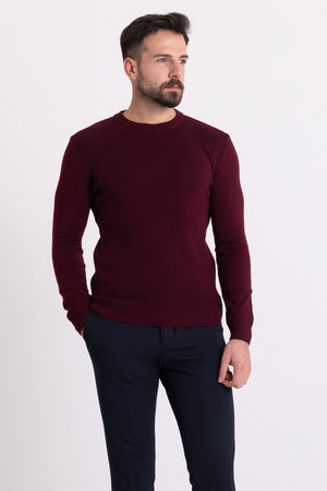 MCR MEN'S CREW NECK SWEATER- CLARET RED