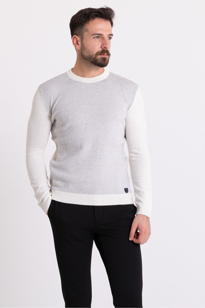 MCR MEN'S CREW NECK SWEATER- ECRU