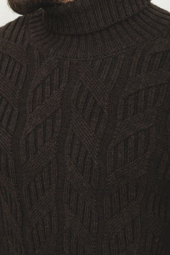 MCR MEN'S WOOL SWEATER- BROWN