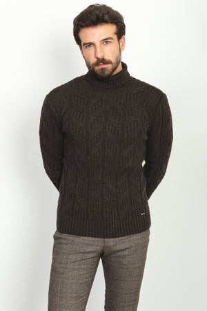 MCR MEN'S WOOL SWEATER- BROWN