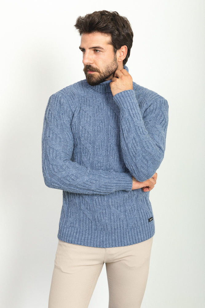 MCR MEN'S TURTLENECK SWEATER- LIGHT GREY