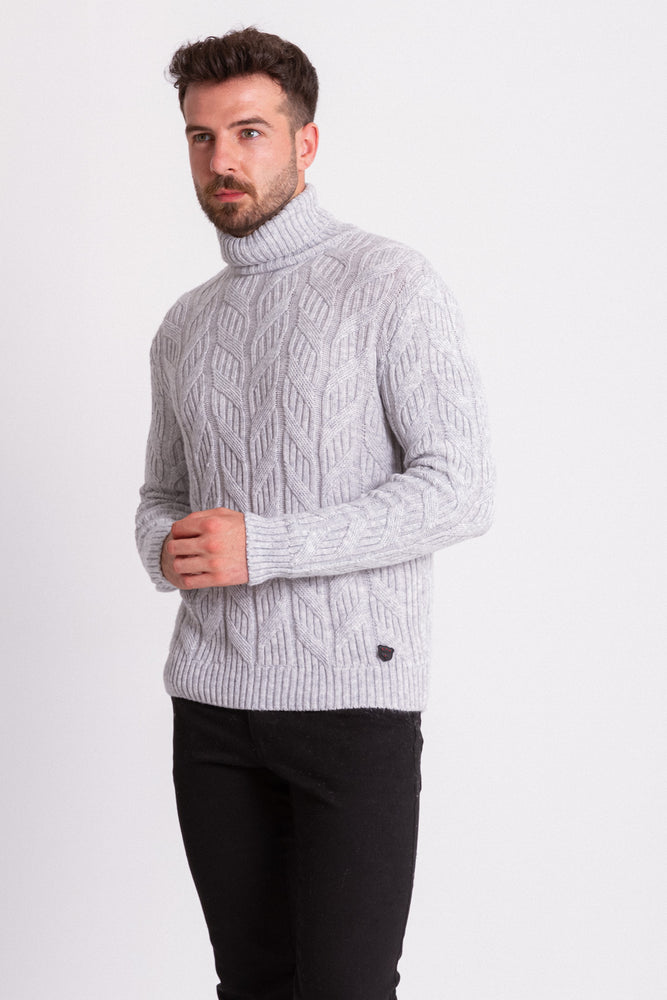 MCR MEN'S TURTLENECK SWEATER- LIGHT GREY