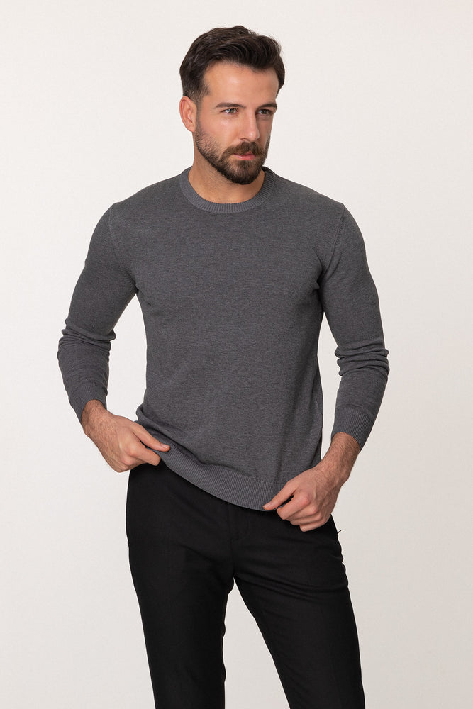 MCR MEN'S CREW NECK SWEATER- ANTHRACITE