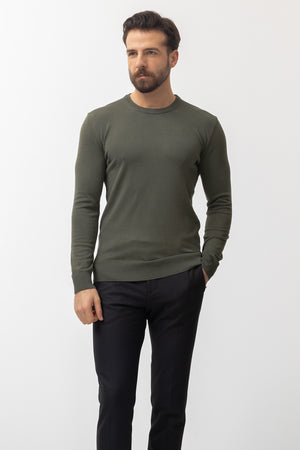 MCR MEN'S CREW NECK SWEATER- KHAKI