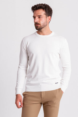 Jumper with on sale white shirt