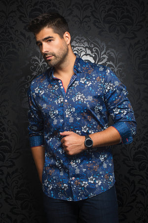 AU NOIR SHIRT- GARNETT NAVY-BROWN