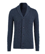 LIAM DANIEL RIBBED CARDIGAN- BLUE