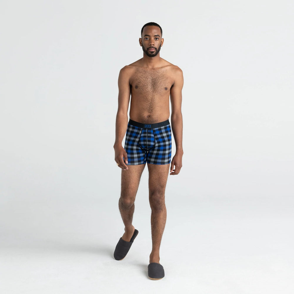 SAXX VIBE BOXER BRIEF-BLUE FLANNEL CHECK