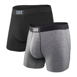 SAXX VIBE BOXER BRIEF- 2 PACK BLACK/GREY