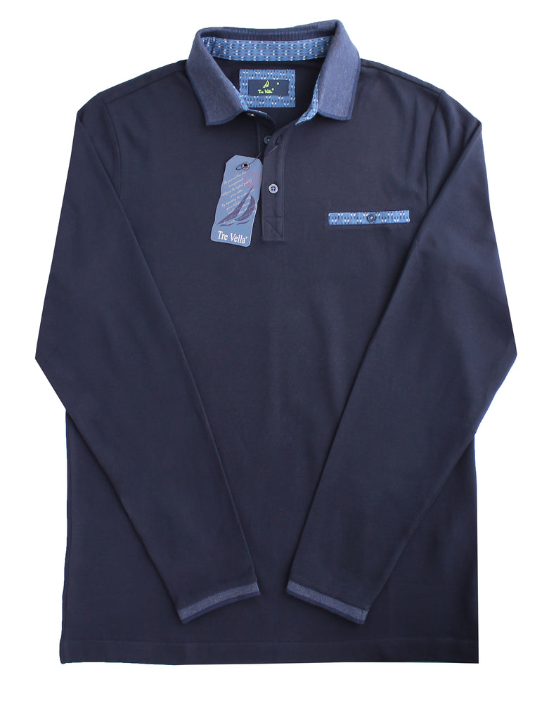 TRE VELLA LONG SLEEVE POLO SHIRT