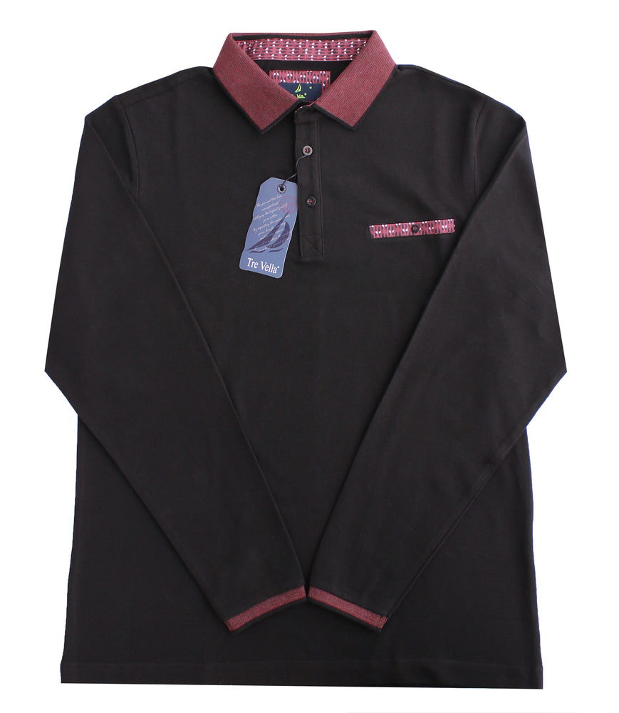 TRE VELLA LONG SLEEVE POLO SHIRT