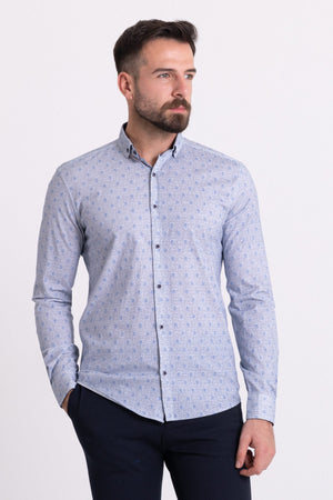 MCR MEN'S LONG SLEEVE SHIRT- BLUE