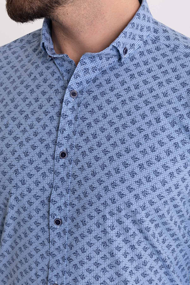 MCR MEN'S LONG SLEEVE SHIRT- BLUE