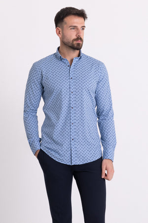 MCR MEN'S LONG SLEEVE SHIRT- BLUE