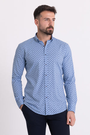 MCR MEN'S LONG SLEEVE SHIRT- BLUE