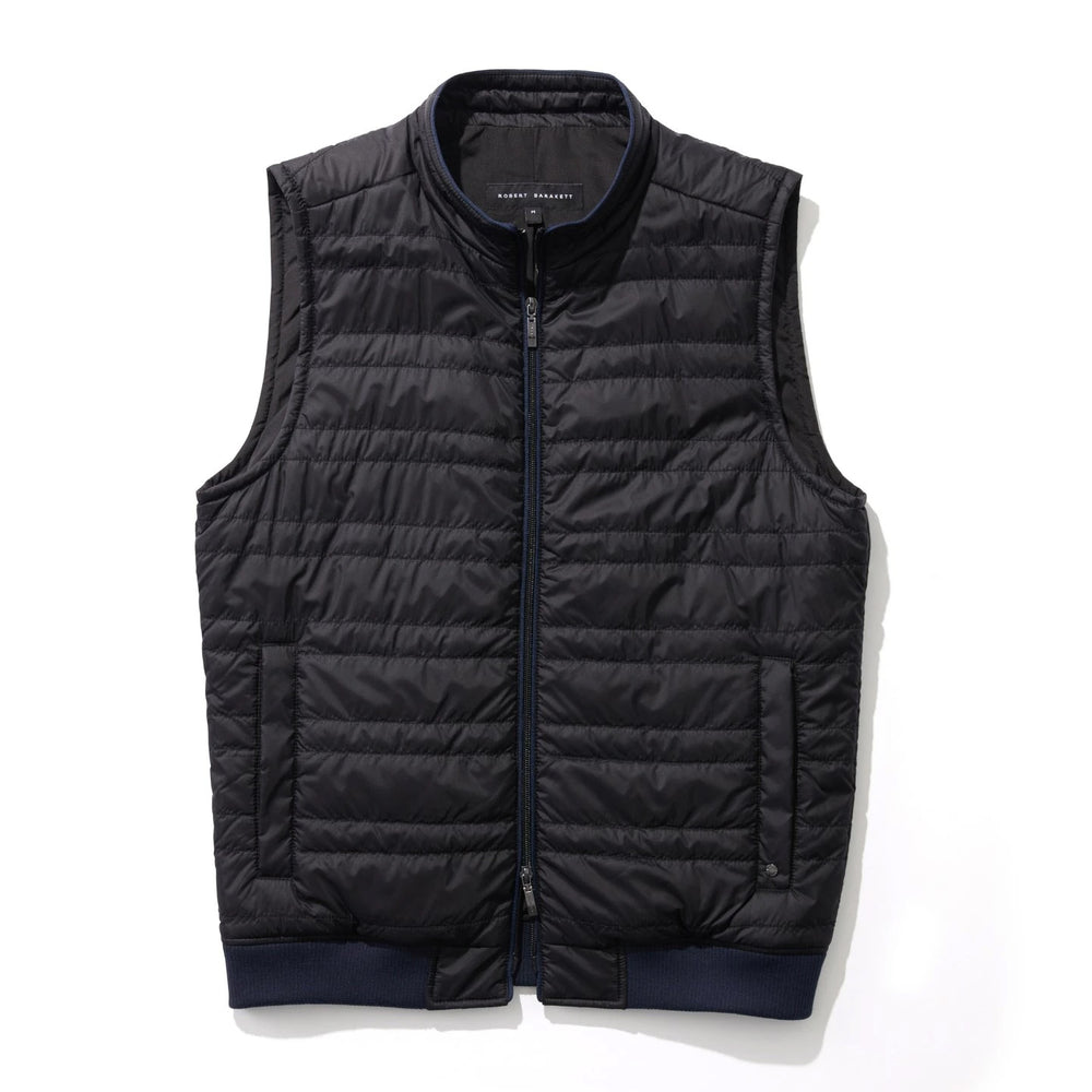 ROBERT BARAKETT QUILTED VEST- NAVY