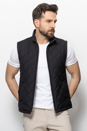 MCR MEN'S QUILTED SPORT VEST-BLACK