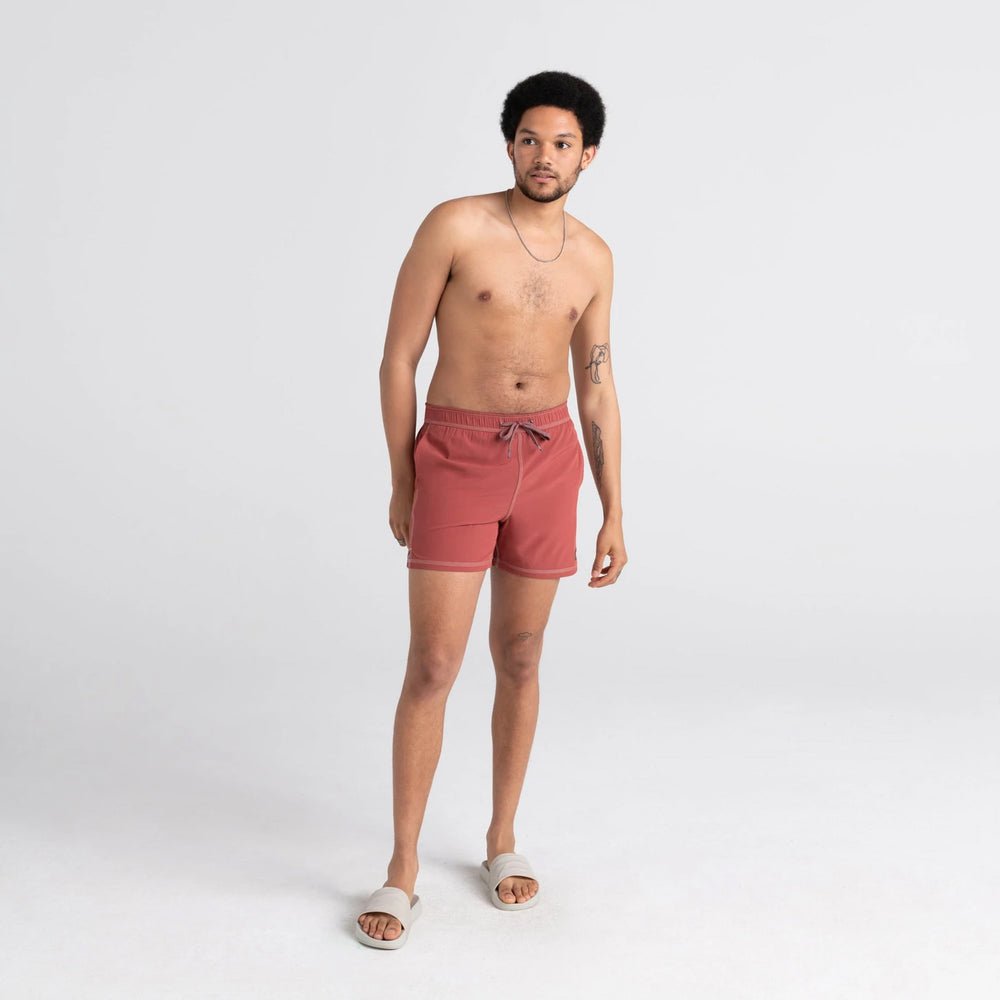 SAXX OH BUOY SWIM SHORTS- DESERT RED