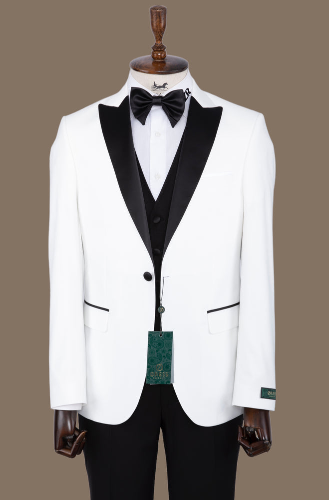 ORESS 3 PIECE TUXEDO- WHITE