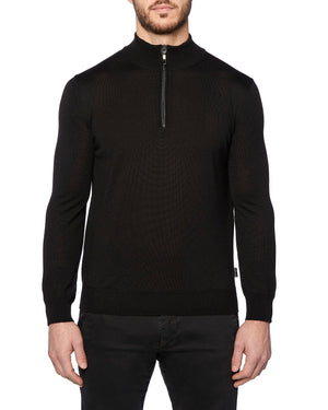 HORST SWEATER- MOCK ZIP BLACK